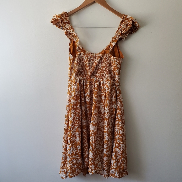Old Navy Yellow Floral Flare Ruffle Trim Dress - Picture 8 of 8